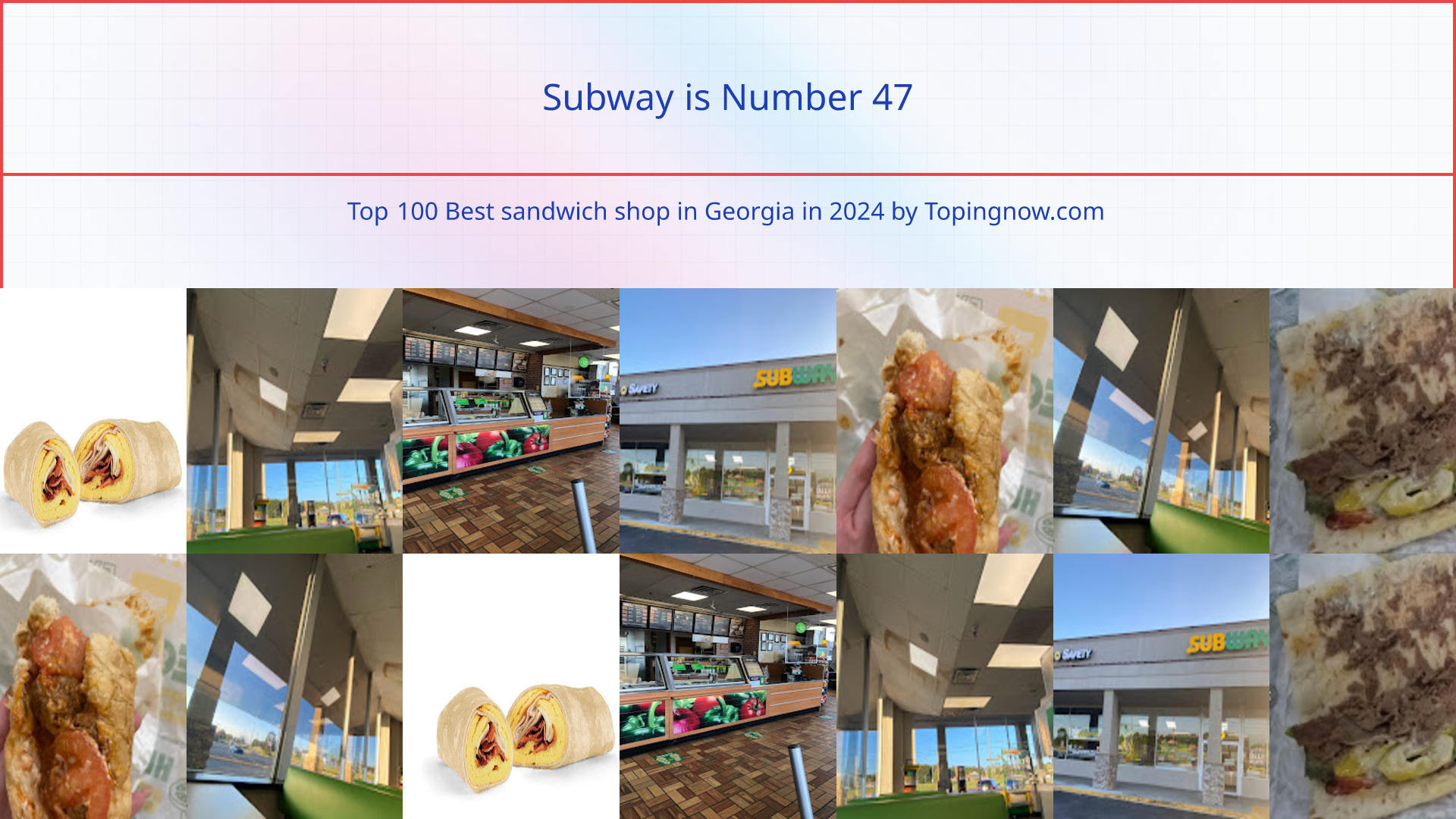 Subway: Top 100 Best sandwich shop in Georgia in 2025