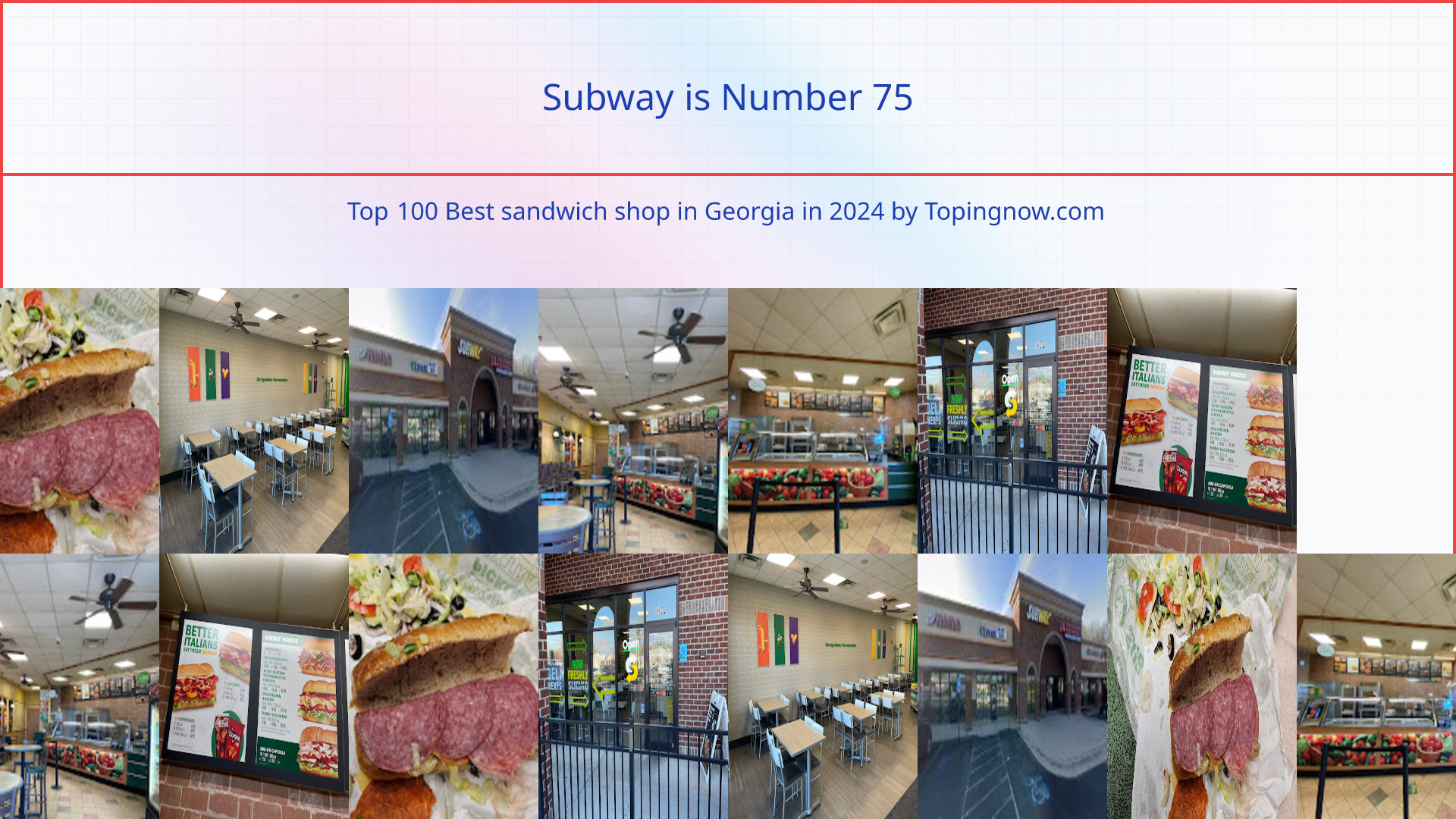 Subway: Top 100 Best sandwich shop in Georgia in 2025