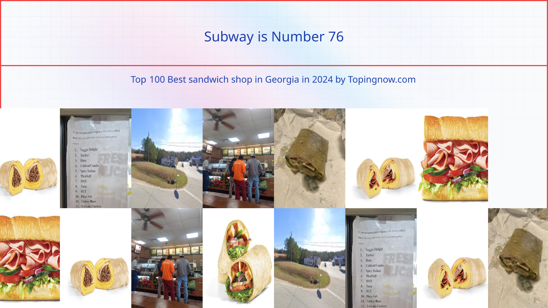 Subway: Top 100 Best sandwich shop in Georgia in 2024