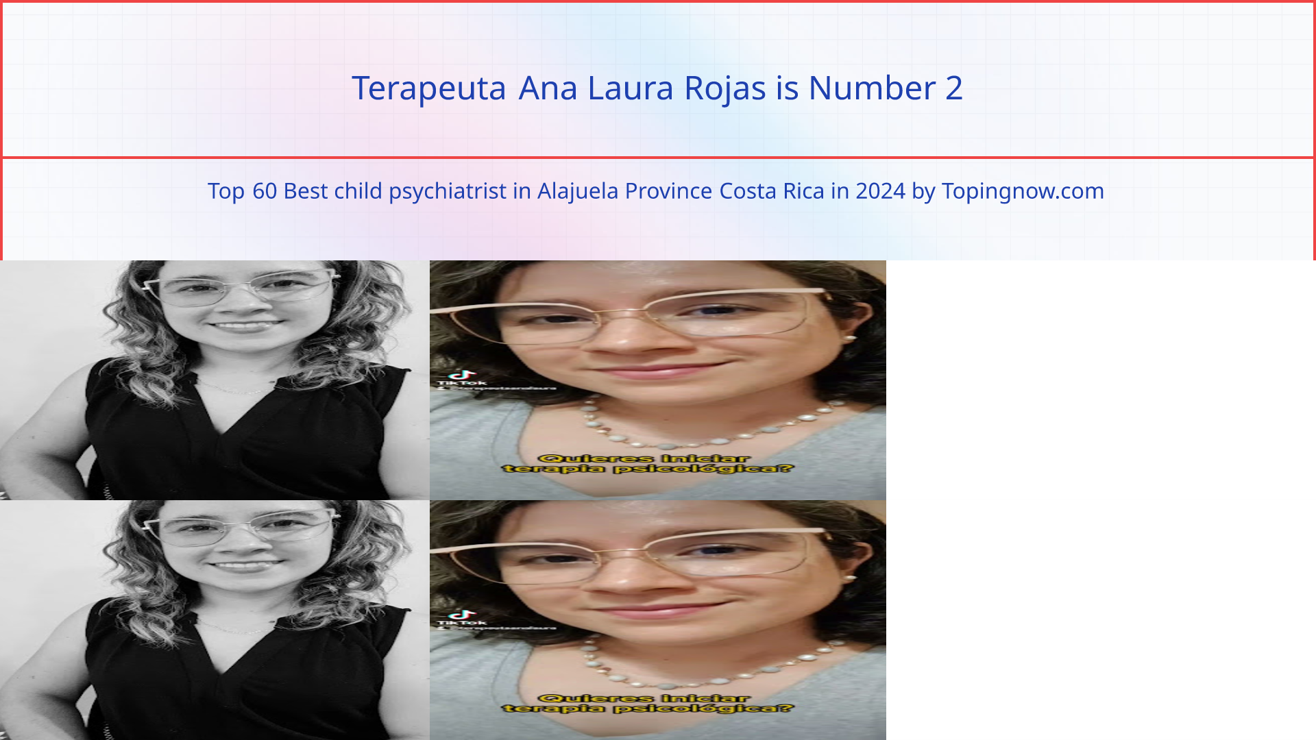 Terapeuta Ana Laura Rojas: Top 60 Best child psychiatrist in Alajuela Province Costa Rica in 2024