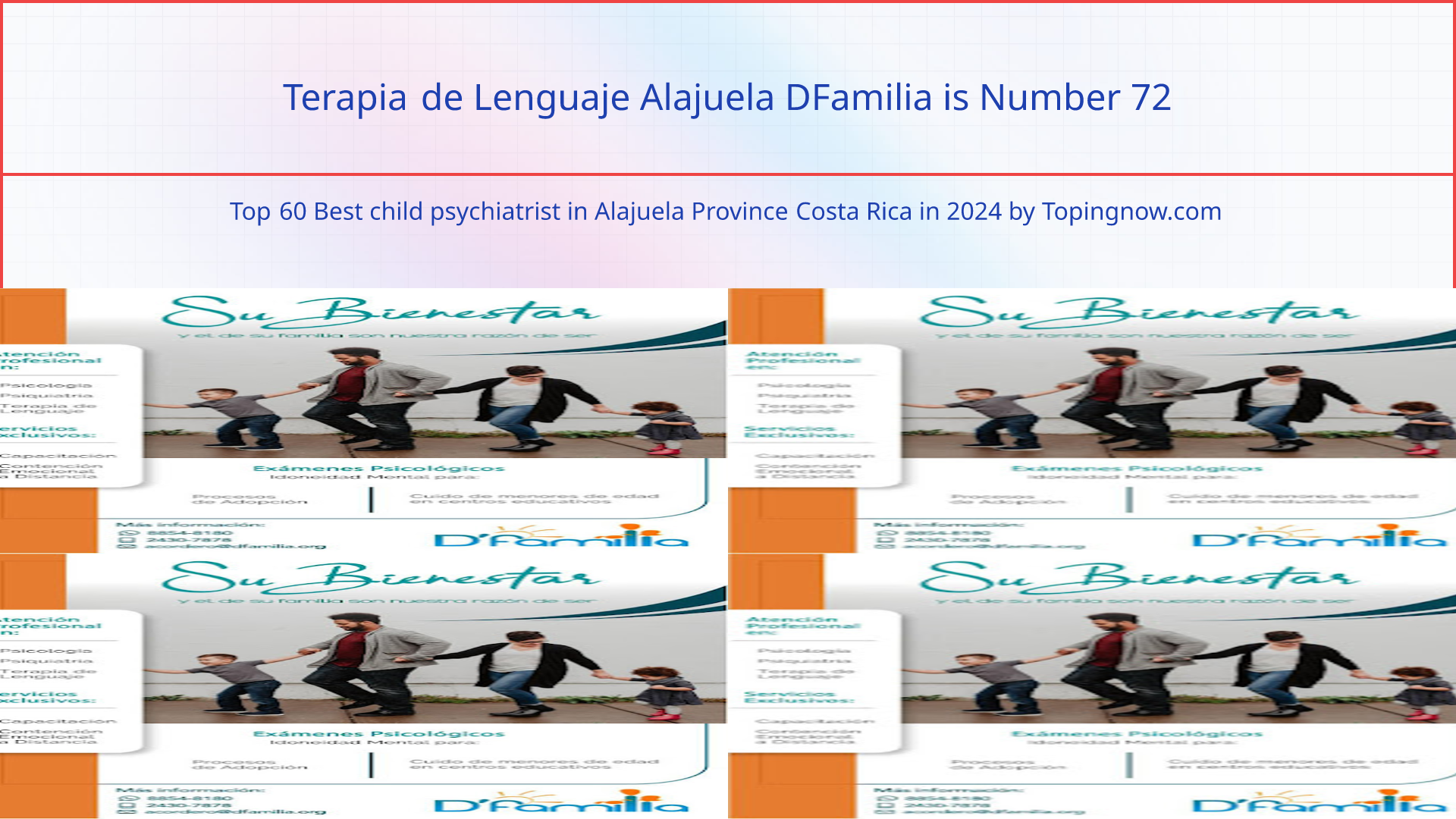 Terapia de Lenguaje Alajuela DFamilia: Top 60 Best child psychiatrist in Alajuela Province Costa Rica in 2024