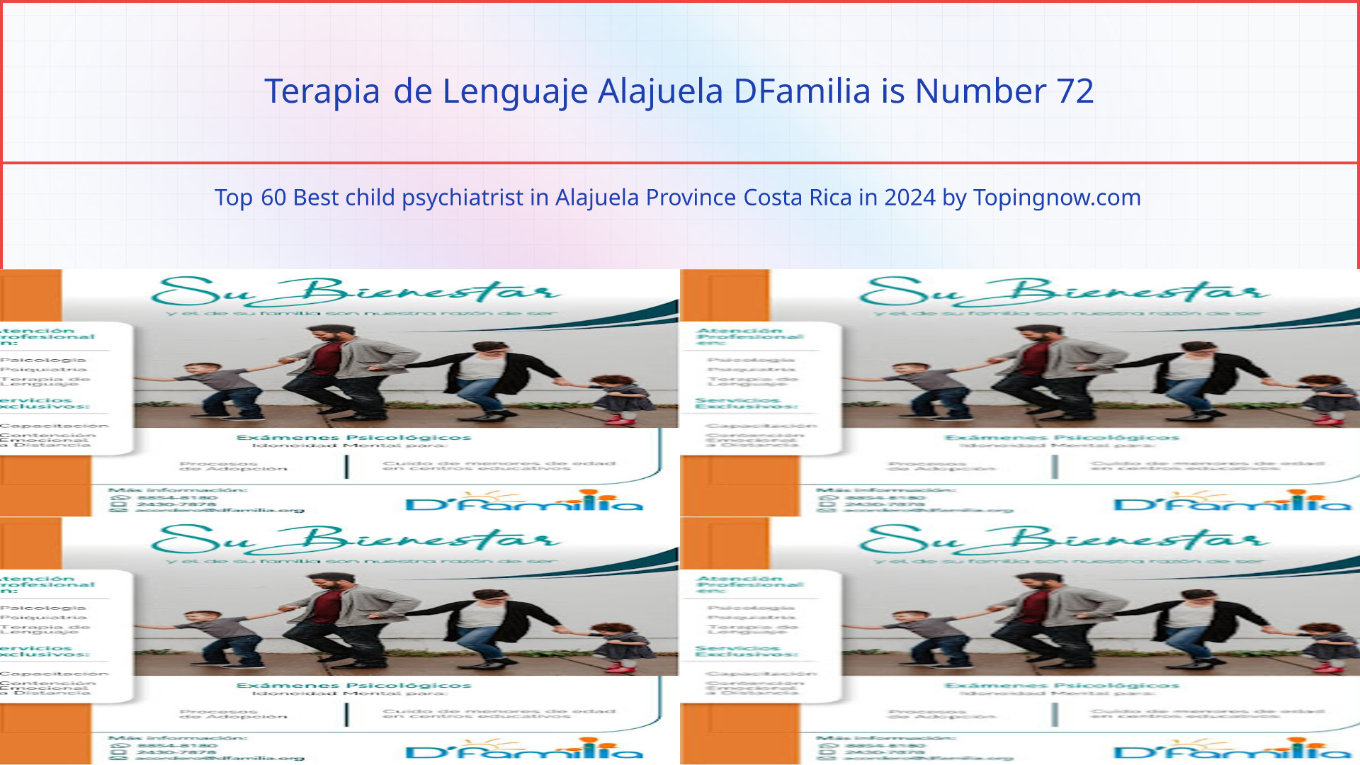 Terapia de Lenguaje Alajuela DFamilia: Top 60 Best child psychiatrist in Alajuela Province Costa Rica in 2025