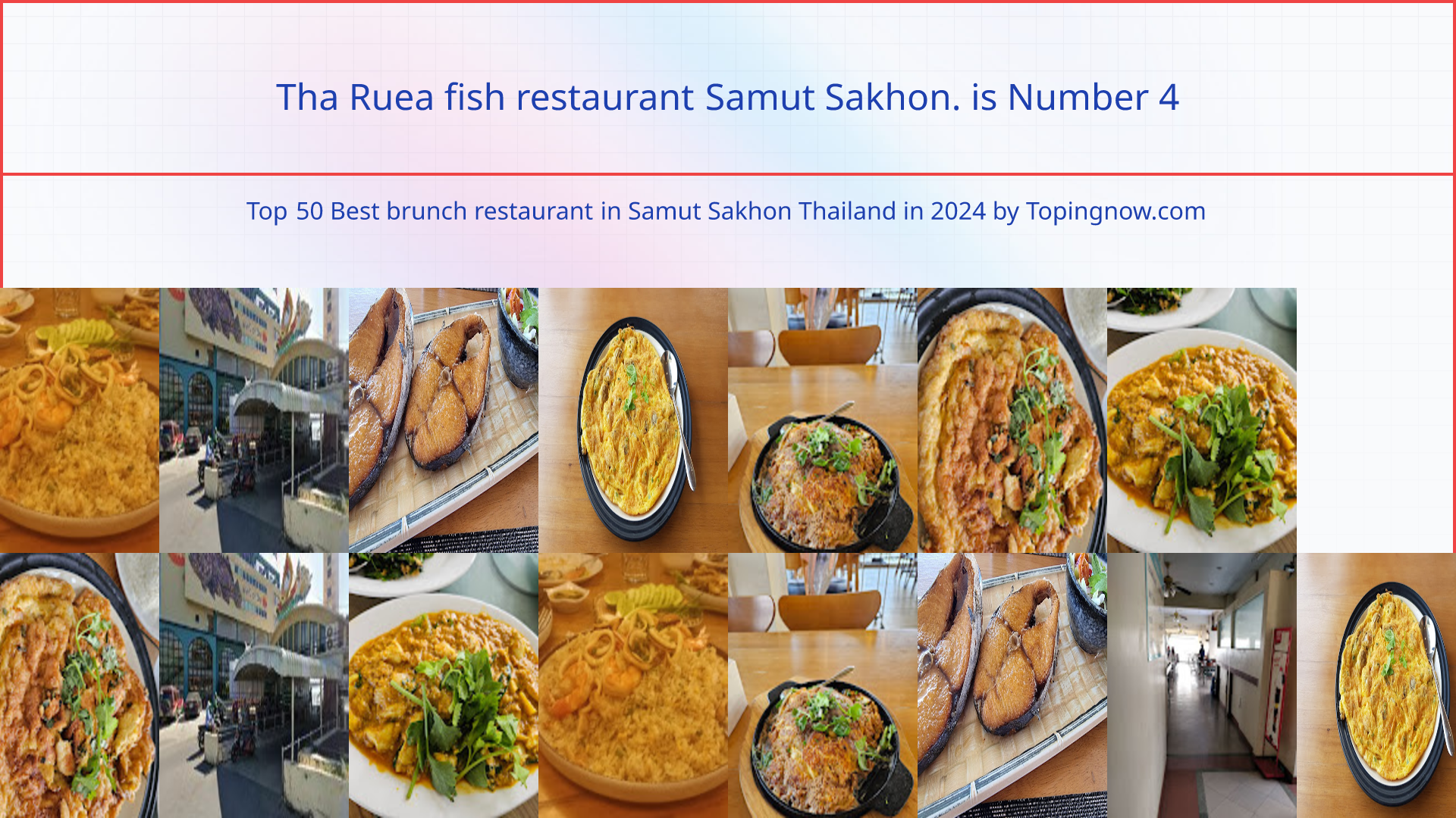 Tha Ruea fish restaurant Samut Sakhon.: Top 50 Best brunch restaurant in Samut Sakhon Thailand in 2025