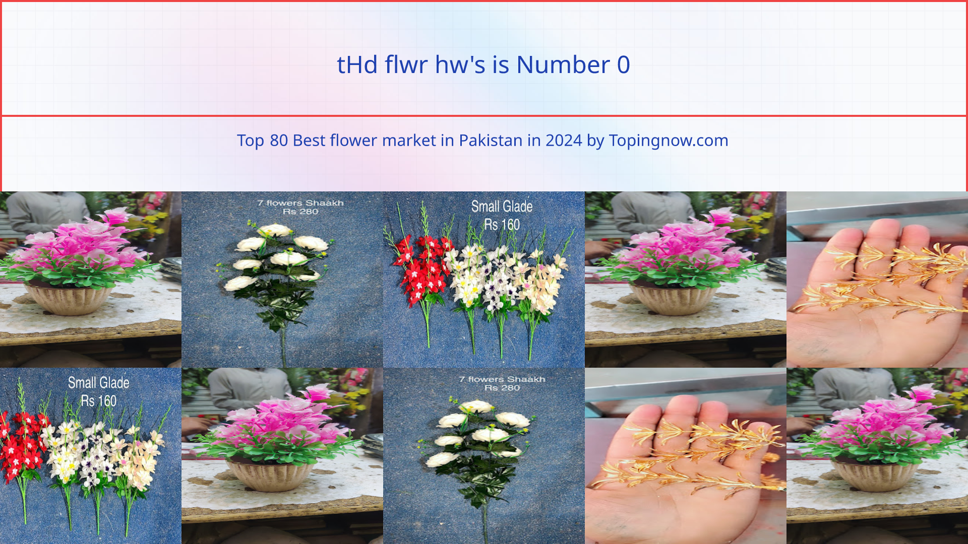tHd flwr hw's: Top 80 Best flower market in Pakistan in 2024