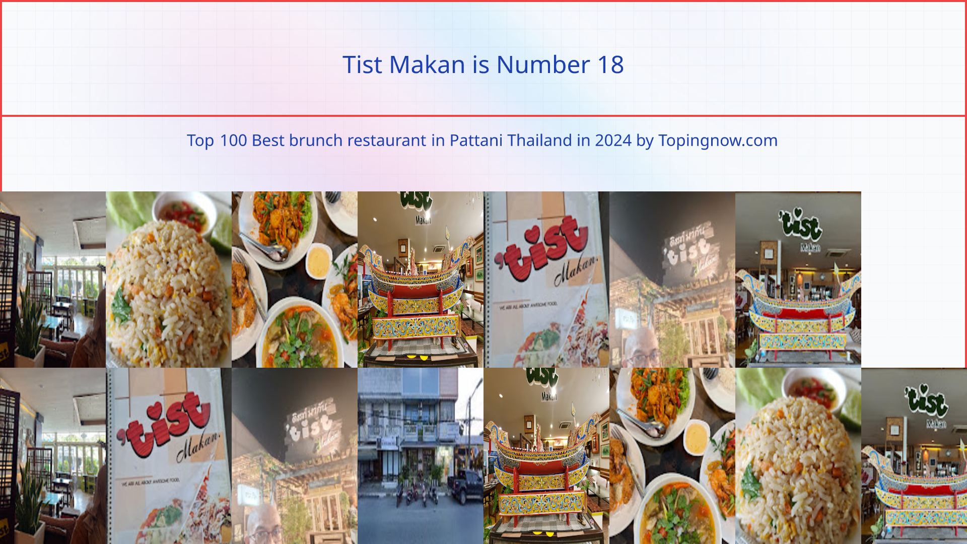 Tist Makan: Top 100 Best brunch restaurant in Pattani Thailand in 2025