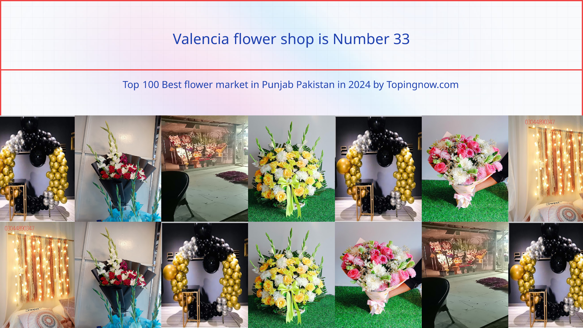 Valencia flower shop: Top 100 Best flower market in Punjab Pakistan in 2025