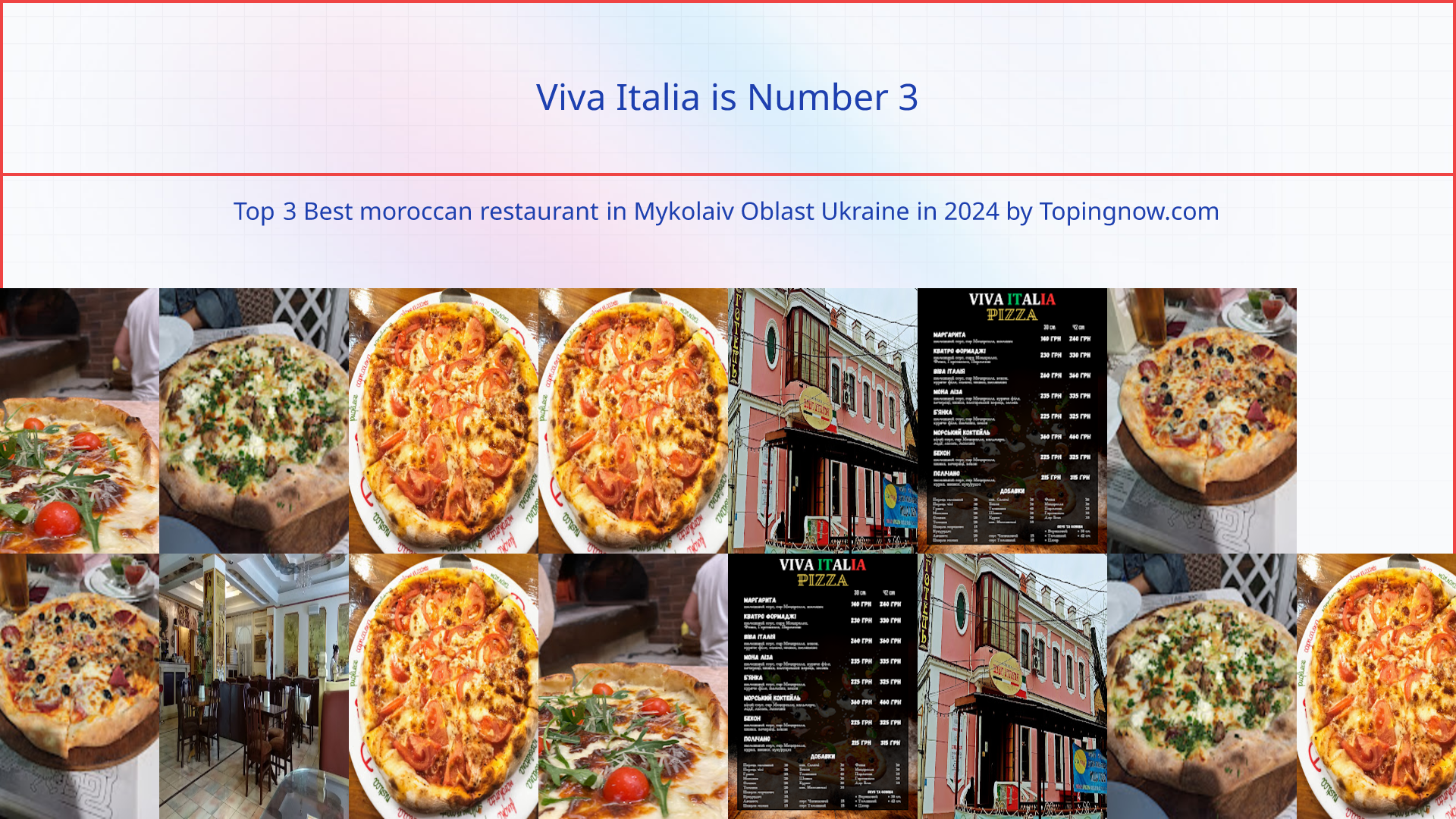 Viva Italia: Top 3 Best moroccan restaurant in Mykolaiv Oblast Ukraine in 2024