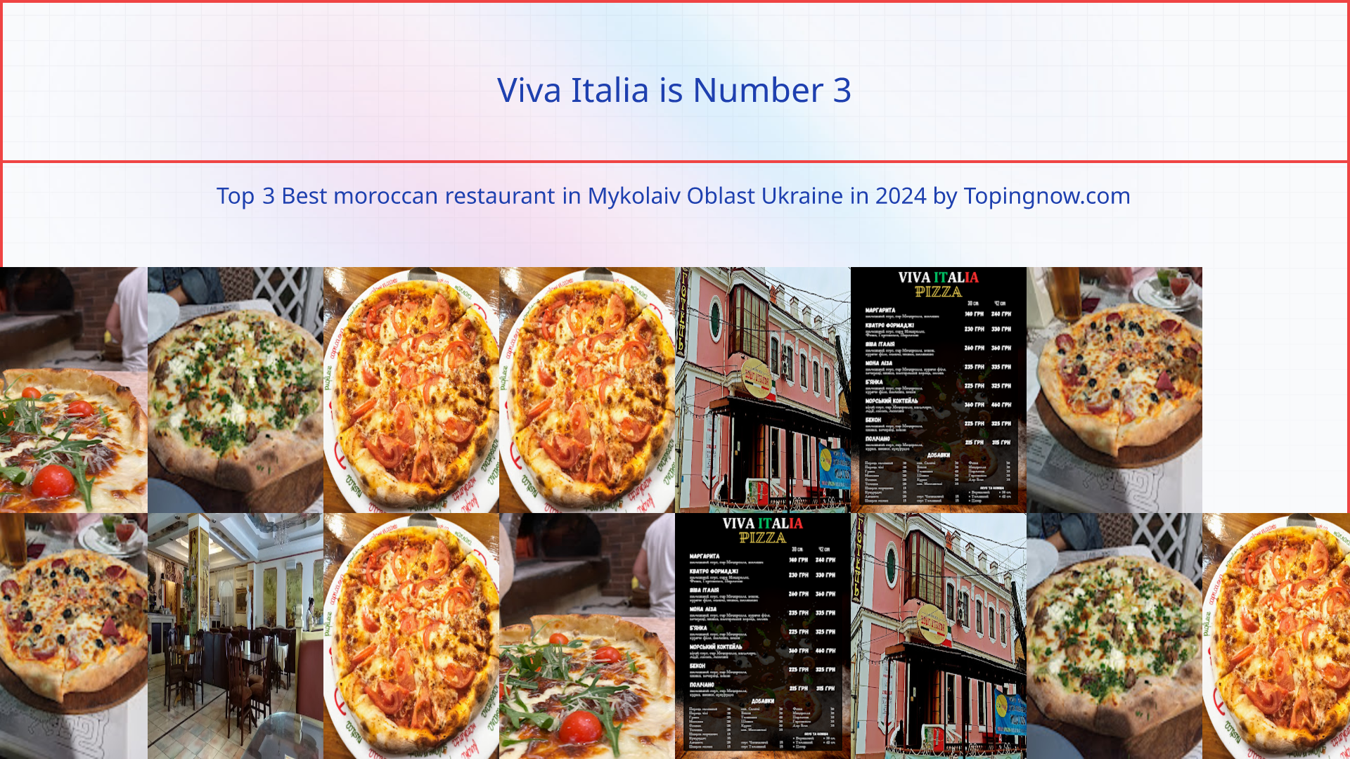 Viva Italia: Top 3 Best moroccan restaurant in Mykolaiv Oblast Ukraine in 2025