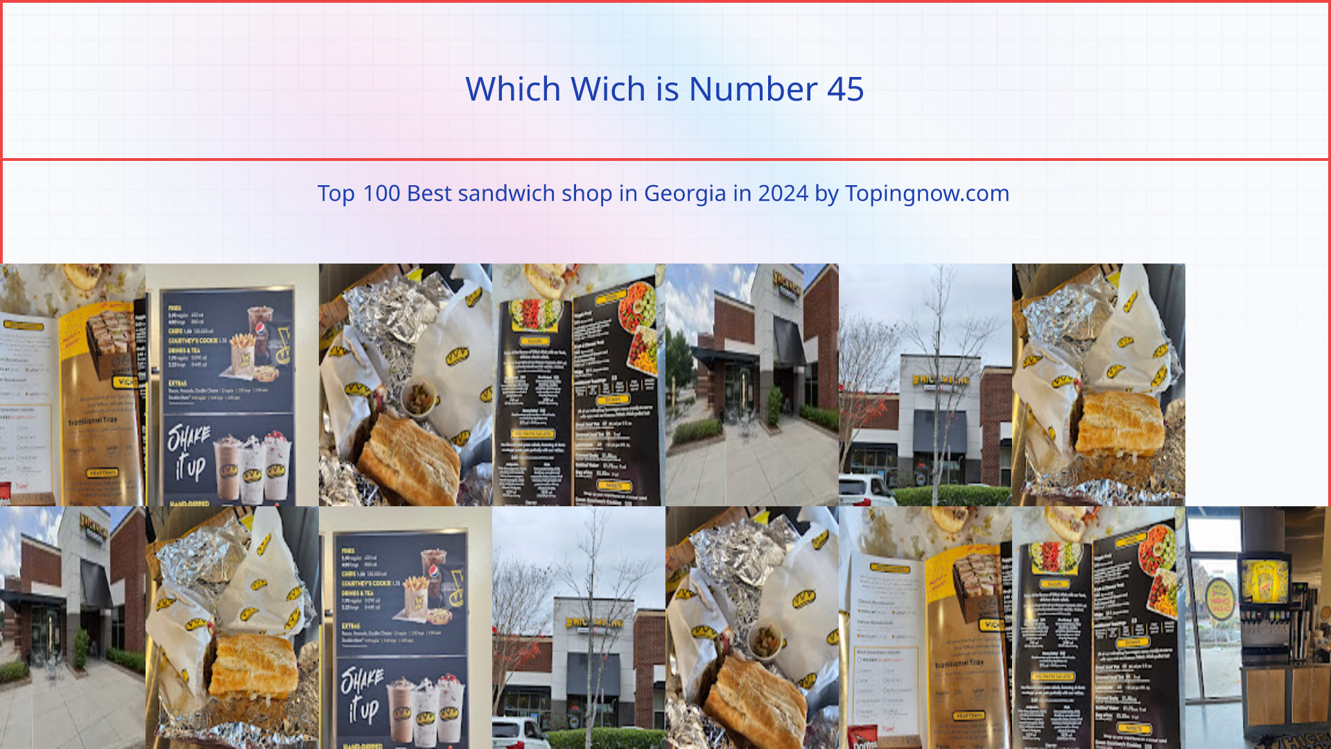 Which Wich: Top 100 Best sandwich shop in Georgia in 2025