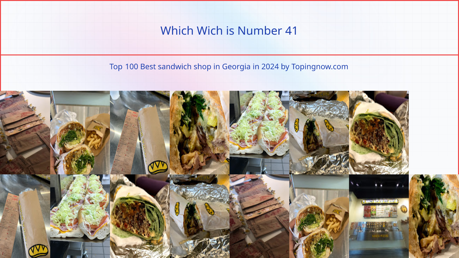 Which Wich: Top 100 Best sandwich shop in Georgia in 2024