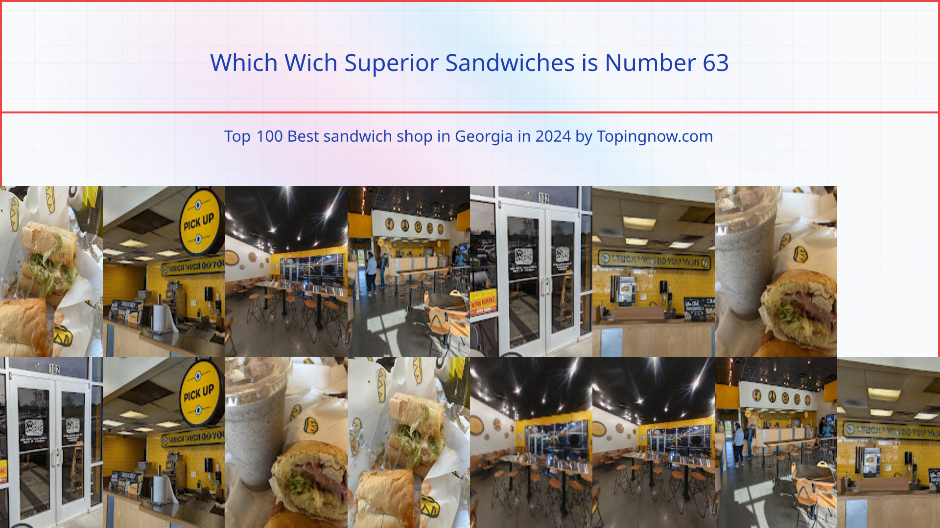 Which Wich Superior Sandwiches: Top 100 Best sandwich shop in Georgia in 2024