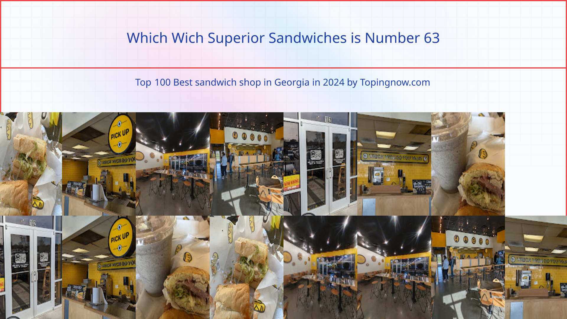 Which Wich Superior Sandwiches: Top 100 Best sandwich shop in Georgia in 2025