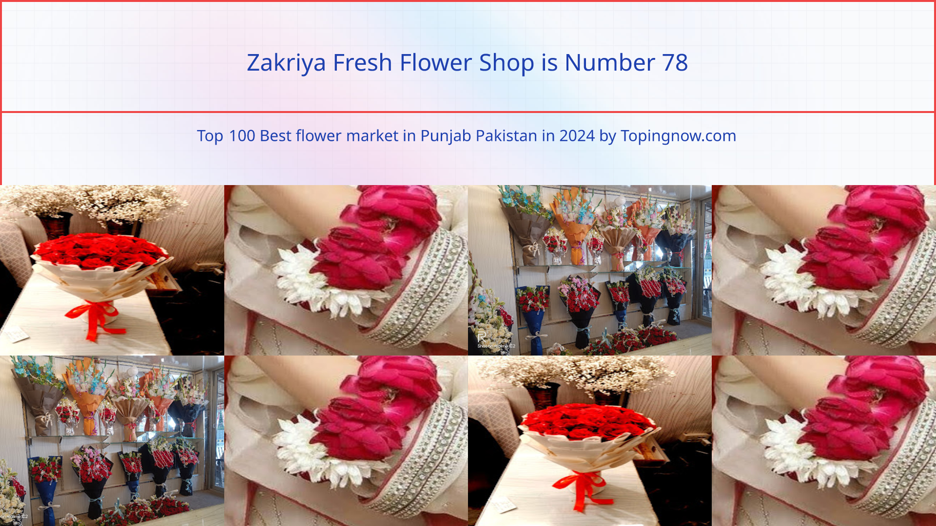 Zakriya Fresh Flower Shop: Top 100 Best flower market in Punjab Pakistan in 2024